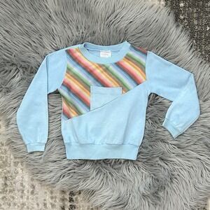 Vintage Girls Rainbow Striped Pullover Sweatshirt Size‎ 12-18 Month